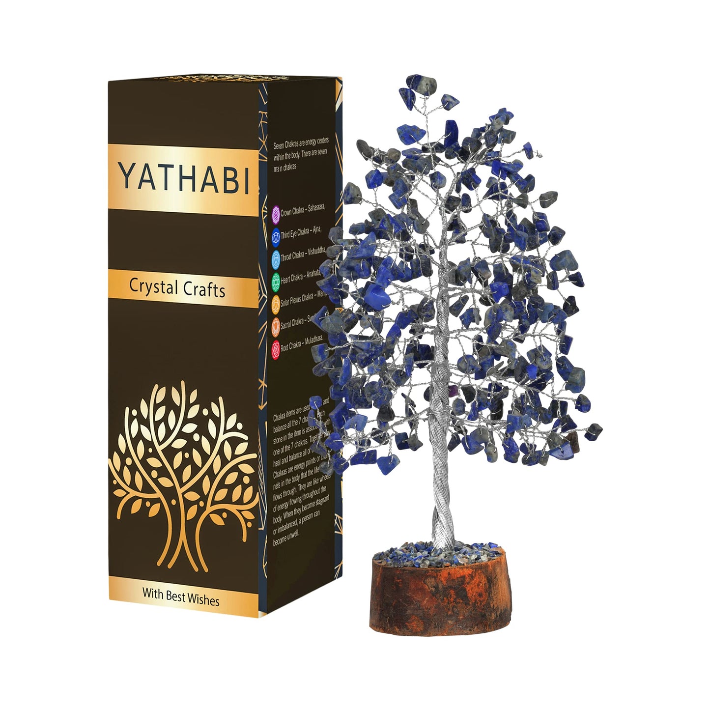 Tree of Life Gemstone Bonsai - Artificial Home and Office Decor, Spiritual Gift With Chakra Stones, Love Stone, Positive Energy - Crystal Rose Quartz