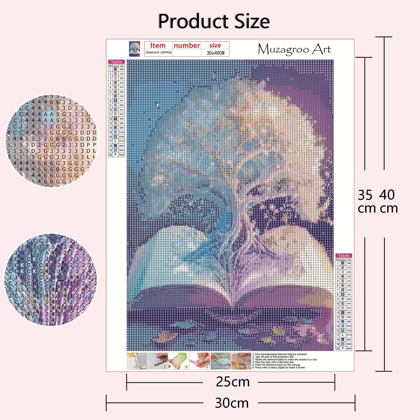 Muzagroo Art 5D Diamond Painting Kits for Adults, DIY Diamond Art Kits for Beginners, Turtle Diamond Dot Kits Gem Arts and Crafts for Living Room, Gem Painting Bedroom 4 PCS Wall Art