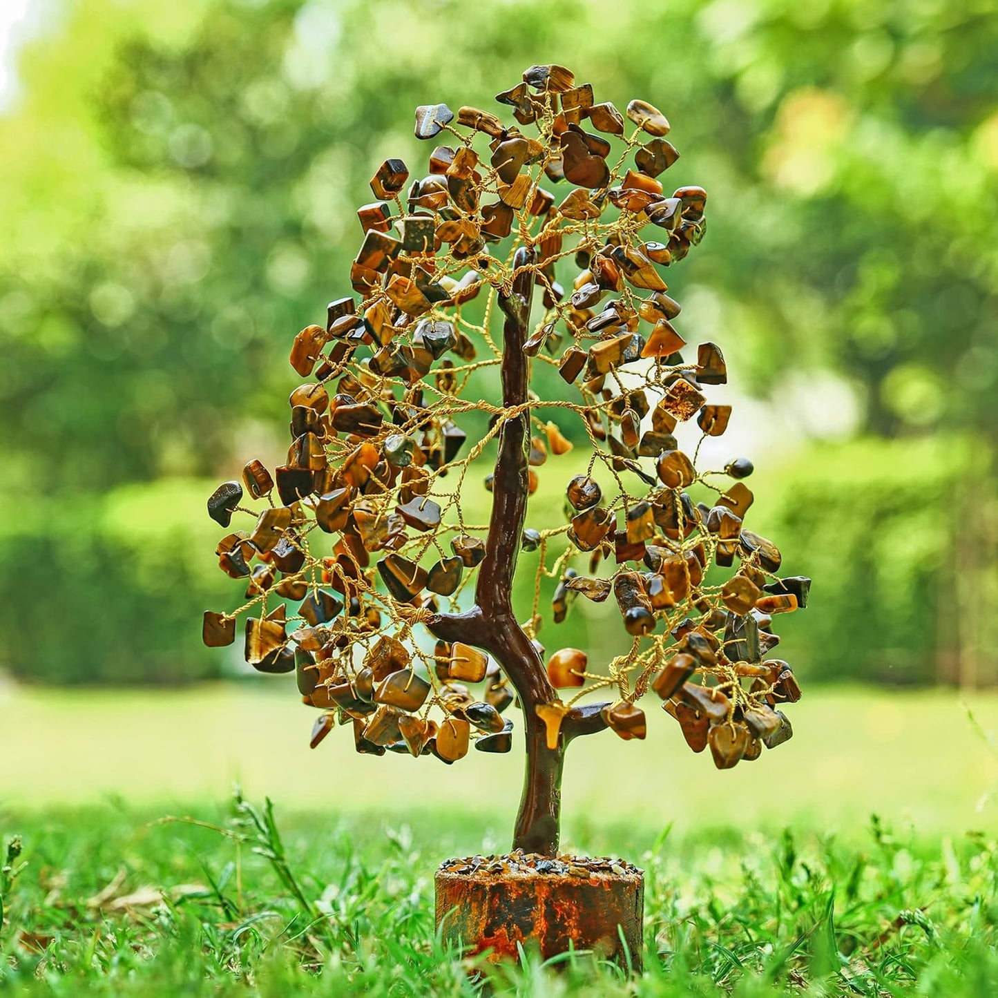 ABHISUBYA Tiger Eye Crystal Tree - Crystal Room Decor - Home Office Accessories - Spiritual Gifts for Women - Meditation Gifts