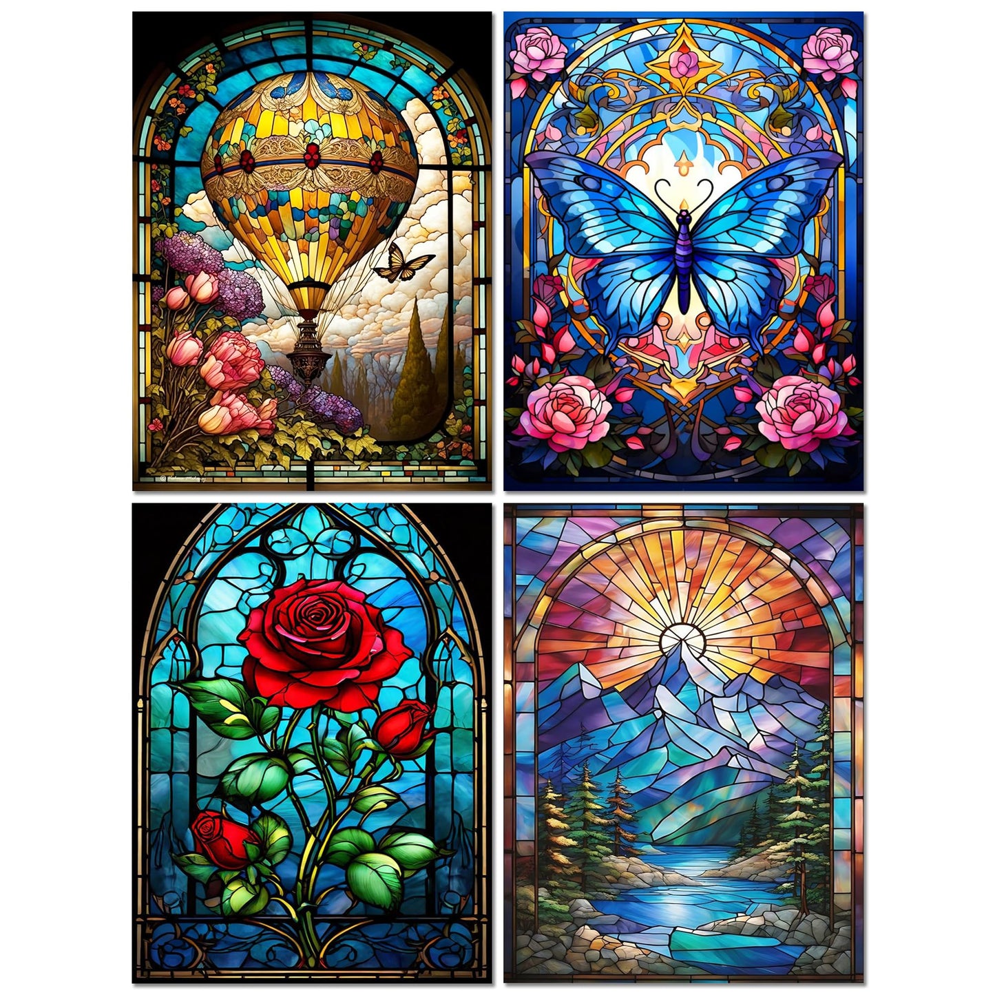 Muzagroo Art 5D Diamond Painting Kits for Adults, DIY Diamond Art Kits for Beginners, Turtle Diamond Dot Kits Gem Arts and Crafts for Living Room, Gem Painting Bedroom 4 PCS Wall Art