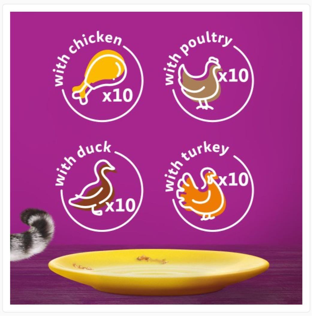 Whiskas Adult 1+ Poultry Feasts in Jelly Pouches 40 x 85g