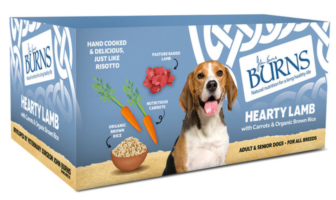 Burns Hearty Lamb with Carrots & Organic Brown Rice 12 x 150g