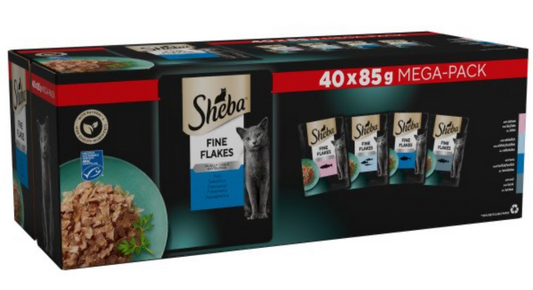 Sheba Fine Flakes Fish Collection in Jelly 40 x 85g