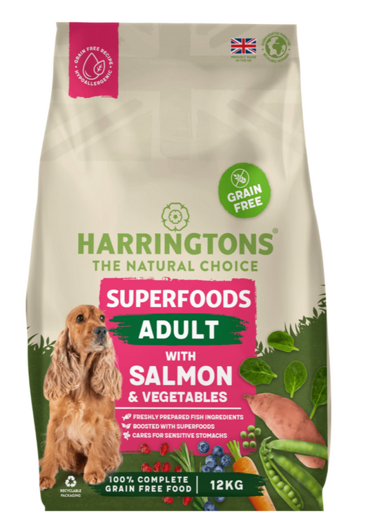 Harringtons Adult Grain Free Superfoods Salmon & Veg 12kg