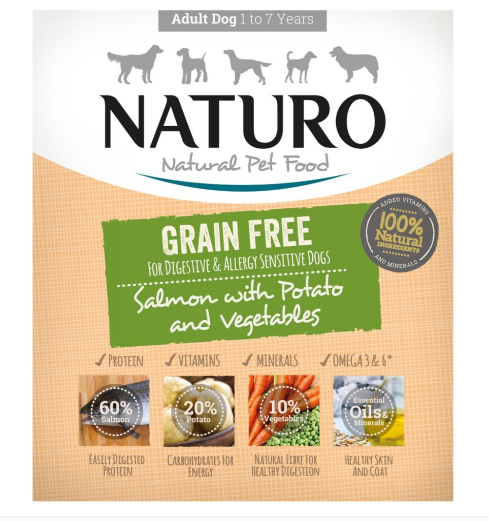 Naturo Adult Grain Free Salmon with Potato & Veg Trays 7 x 400g