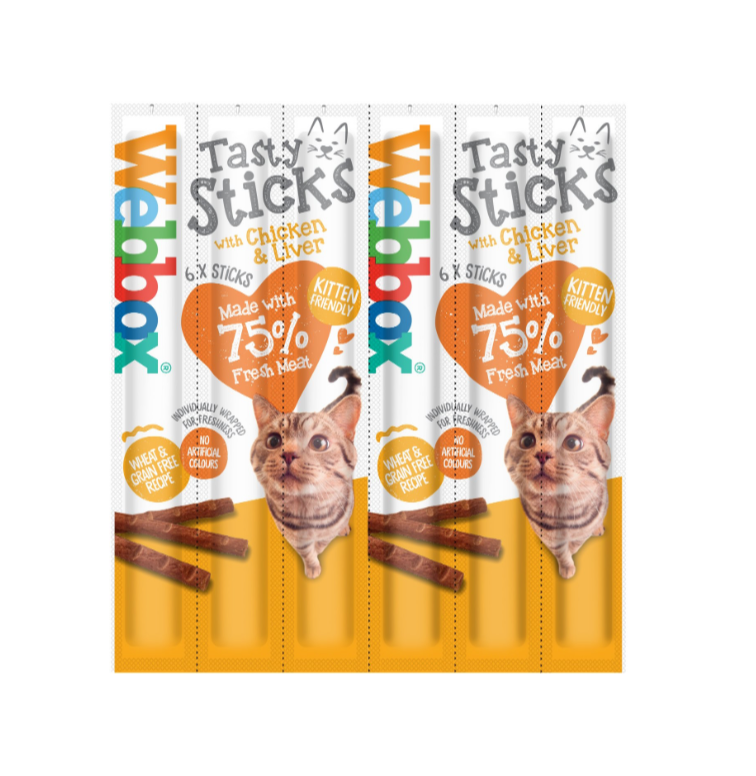 Webbox Tasty Sticks Cat Chicken & Liver 12 x 6