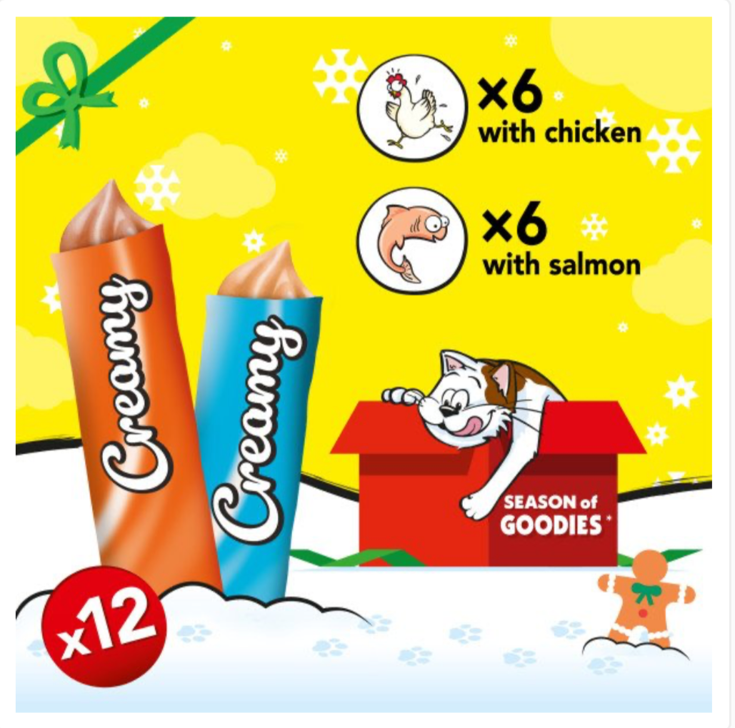 Dreamies Creamy Snack with Chicken & Salmon x12 10g