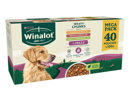 Winalot Adult Meaty Chunks in Jelly 40 x 100g