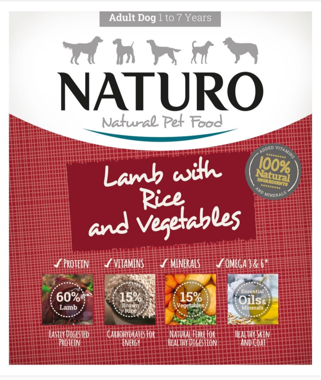 Naturo Adult Lamb with Rice & Veg Trays 7 x 400g