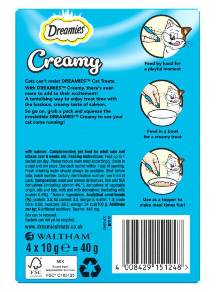Dreamies Creamy Salmon Cat Treats 11 x 40g