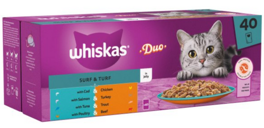 Whiskas Adult 1+ Duo Surf & Turf in Jelly 40 x 85g