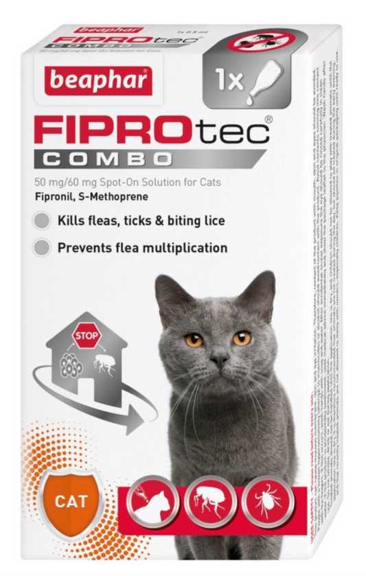 Beaphar FIPROtec COMBO Flea & Tick Spot On for Cats 1 pipette