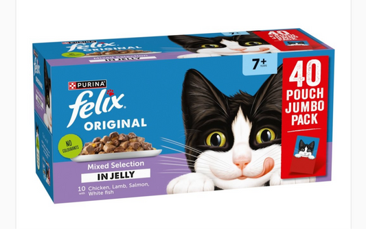 Felix Senior 7+ Original Mixed Selection in Jelly Pouches 40 x 85g