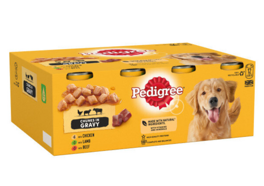 Pedigree Tins Mixed In Gravy 2 x 12 x 400g