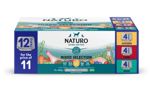 Naturo Adult Variety with Rice & Veg Trays 12 for 11 x 400g