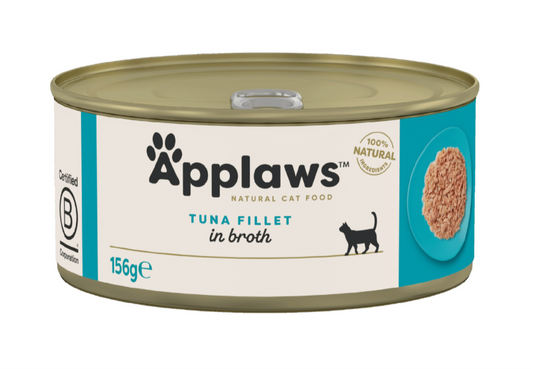 Applaws Cat Tuna Fillet in Broth 156g Tin x 1