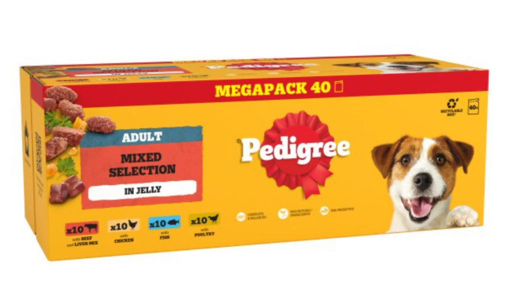 Pedigree Pouch Beef Chicken Lamb Poultry in Jelly 40 x 100g Mega Pack