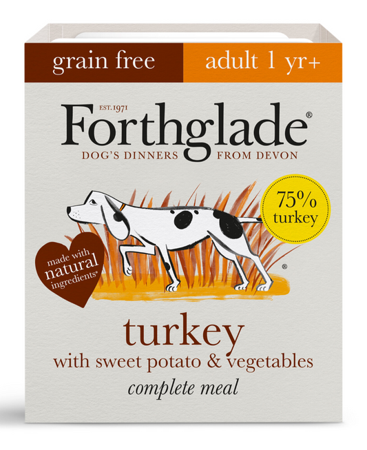 Forthglade Adult Complete Grain Free Turkey Trays 18 x 395g 1 Year +