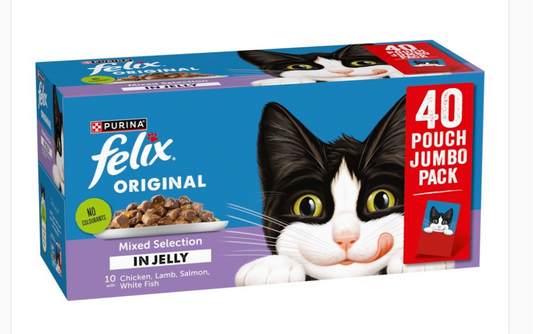 Felix Adult Original Mixed Selection in Jelly Pouches 40 x 85g