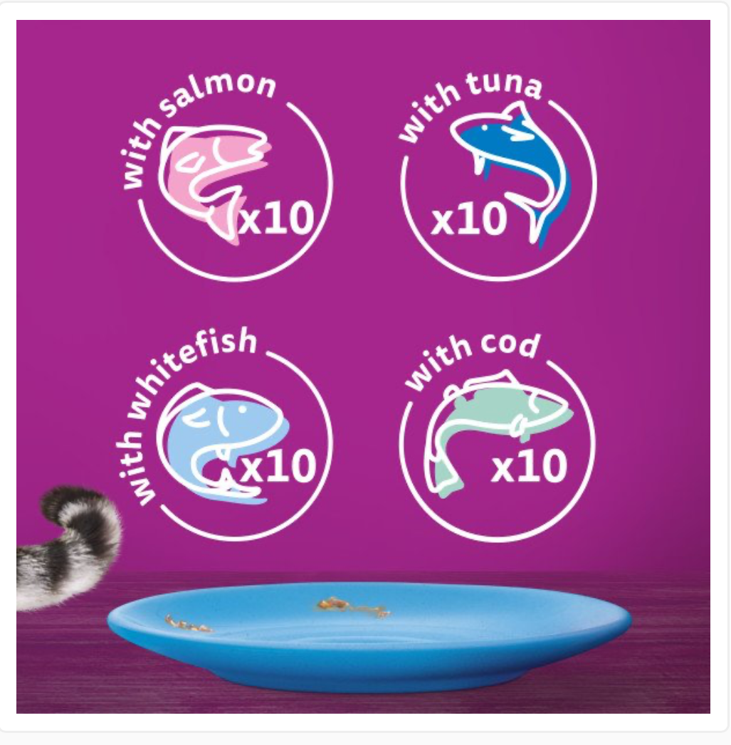 Whiskas Adult 1+ Fish Favourites in Jelly Pouches 40 x 85g