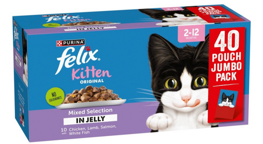 Felix Kitten Original Mixed Selection in Jelly Pouches 40 x 85g