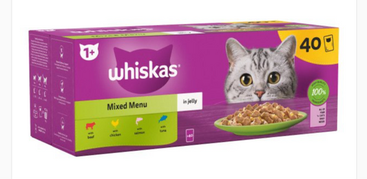 Whiskas Adult 1+ Mixed Menu in Jelly Pouches 40 x 85g
